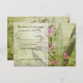 Cartes RSVP de mariage rustique rose de l'algue ro (Devant / Derrière)