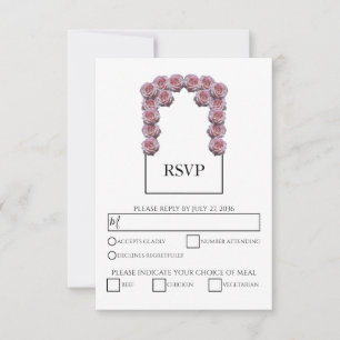 Cartes RSVP de mariage Rustique rose pâle Roses