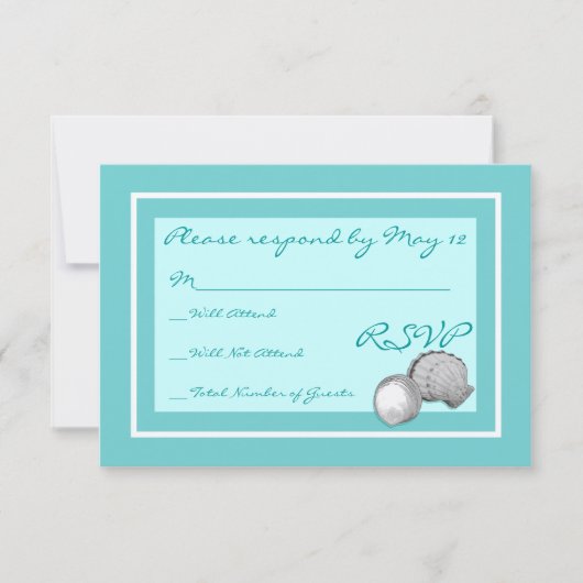 Cartes RSVP de mariage Sea Shell (Devant)