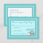 Cartes RSVP de mariage Sea Shell (Devant / Derrière)