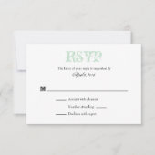 Cartes RSVP de mariage simple Mint Green White Pla (Devant)