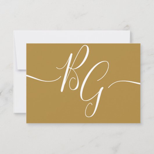 Cartes RSVP de mariage simples et élégantes initia (Dos)