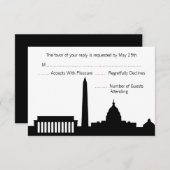 Cartes RSVP de mariage Skyline DC (Devant / Derrière)