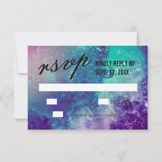 Cartes RSVP de mariage Smokey Galaxy (Devant)