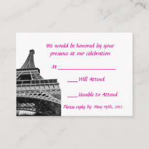 Cartes RSVP de mariage Tour Eiffel
