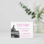 Cartes RSVP de mariage Tour Eiffel (Debout devant)