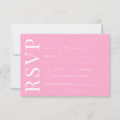 Cartes RSVP de mariage Turquoise rose chaud (Devant)