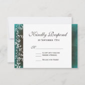 Cartes RSVP de mariage Turquoise rustique (Devant)