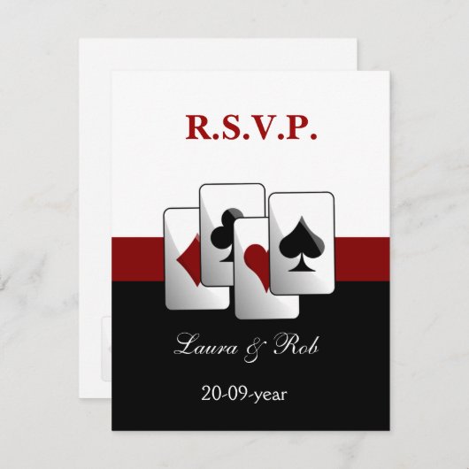 Cartes rsvp de mariage Vegas (Devant / Derrière)