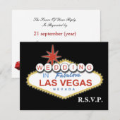 Cartes rsvp de mariage Vegas (Devant / Derrière)