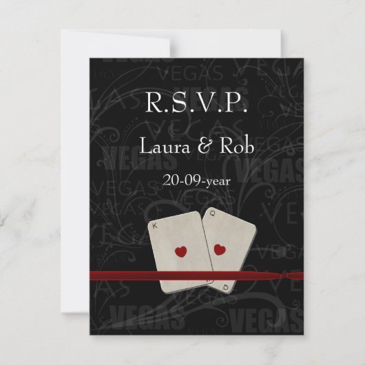 Cartes rsvp de mariage Vegas (Devant)