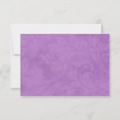 Cartes RSVP de mariage vert et violet (Dos)