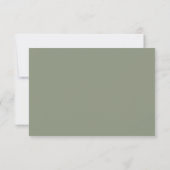 Cartes RSVP de mariage vert Sage moderne (Dos)
