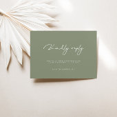Cartes RSVP de mariage vert Sage moderne