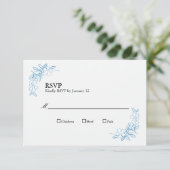 Cartes RSVP de mariage Vintage Dusty Blue (Debout devant)