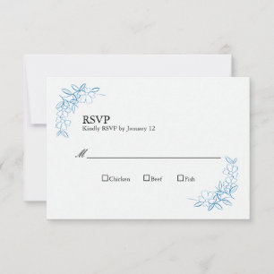 Cartes RSVP de mariage Vintage Dusty Blue