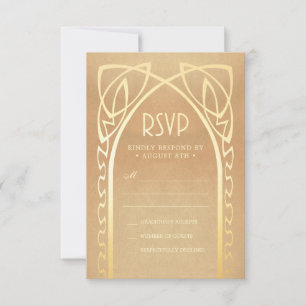 Cartes RSVP de mariage   Vintage Nouveau