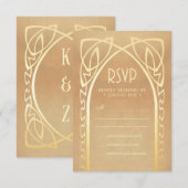 Cartes RSVP de mariage | Vintage Nouveau (Devant / Derrière)