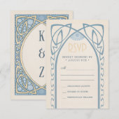 Cartes RSVP de mariage | Vintage Nouveau (Devant / Derrière)