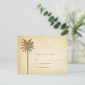 Cartes RSVP de mariage vintage Palm Tree (Debout devant)