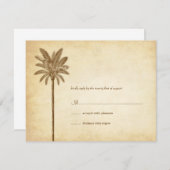 Cartes RSVP de mariage vintage Palm Tree (Devant / Derrière)