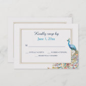 Cartes RSVP de Paon (Devant / Derrière)