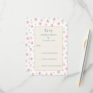 Cartes RSVP de petite faire-part de mariage rose