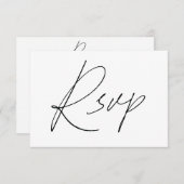 Cartes RSVP de script clair pour Mariage blanc (Devant / Derrière)