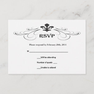 Cartes RSVP décoratives Fleur de Lis Wedding