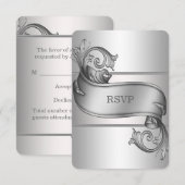 Cartes RSVP défilement argenté (Devant / Derrière)