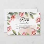 Cartes RSVP Design Floral Rose moderne (Devant)