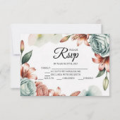 Cartes RSVP Design Rose bleu moderne (Devant)