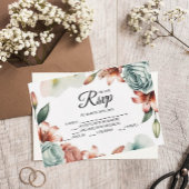 Cartes RSVP Design Rose bleu moderne