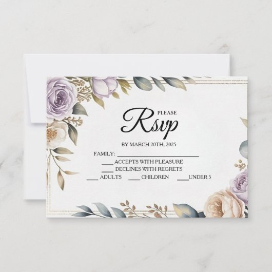 Cartes RSVP Design Rose violet moderne (Devant)