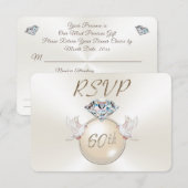 Cartes RSVP Diamond personnalisables avec choix de (Devant / Derrière)