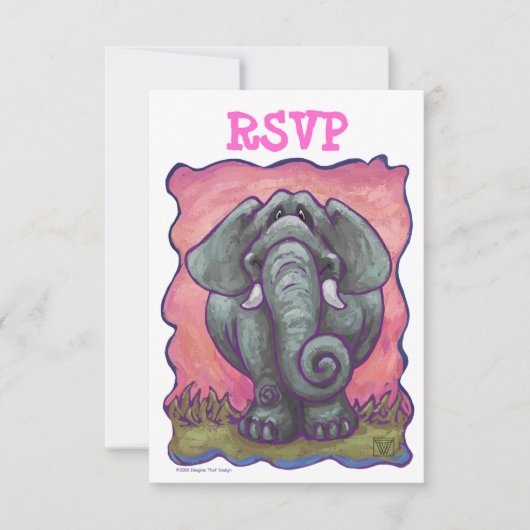 Cartes RSVP du Centre de la fête des éléphants (Devant)