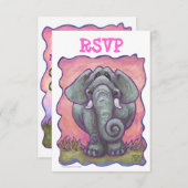 Cartes RSVP du Centre de la fête des éléphants (Devant / Derrière)