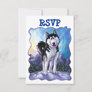 Cartes RSVP du centre Husky Party