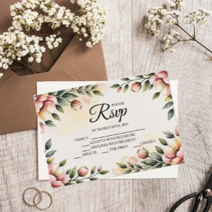 Cartes RSVP du concepteur Floral Aquarelle