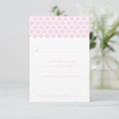 Cartes RSVP du Parti de Mariage Motif rose marocai (Debout devant)