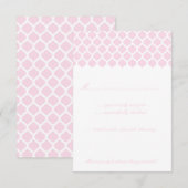 Cartes RSVP du Parti de Mariage Motif rose marocai (Devant / Derrière)