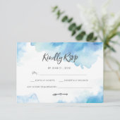 Cartes RSVP Elegant Blue Watercolor (Debout devant)