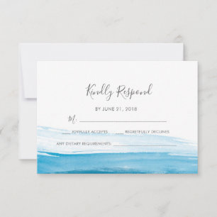 Cartes RSVP Elegant Blue Watercolor