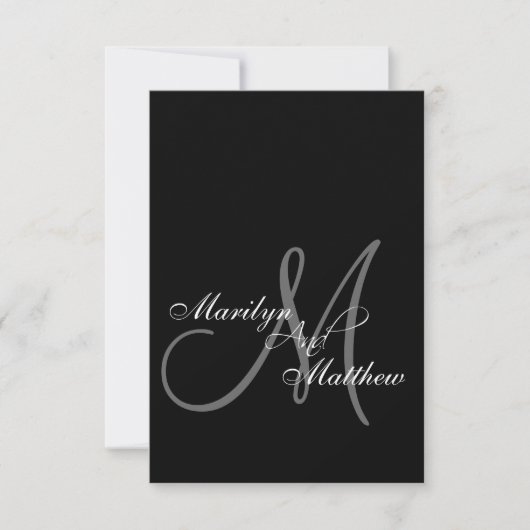 Cartes RSVP Elegant Bride Groom Monogram (Devant)