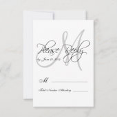 Cartes RSVP Elegant Bride Groom Monogram (Dos)