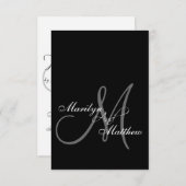 Cartes RSVP Elegant Bride Groom Monogram (Devant / Derrière)