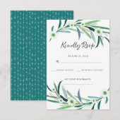 Cartes RSVP Elegant Eucalyptus floral aquarelle (Devant / Derrière)