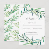 Cartes RSVP Elegant Eucalyptus floral aquarelle (Devant / Derrière)