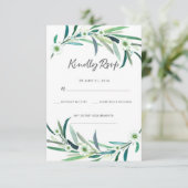 Cartes RSVP Elegant Eucalyptus floral aquarelle (Debout devant)