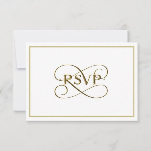 Cartes RSVP Elegant Gold Letting (Devant)